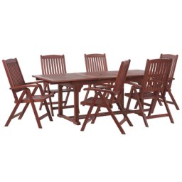 Gartenmöbel Akazienholz Dunkelbraun 6-Sitzer ausziehbarer Tisch Garten Terrasse Balkon Balkonmöbel