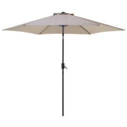 Sonnenschirm Taupe Polyester/Aluminium ⌀ 270 cm Terrasse Balkon Garten