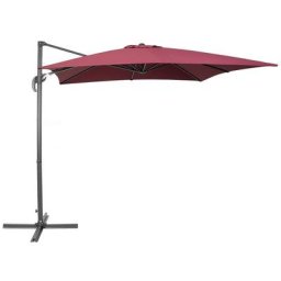 Sonnenschirm Rot Polyester quadratische Form 250 x 250 x 235 cm Terrasse Balkon Garten