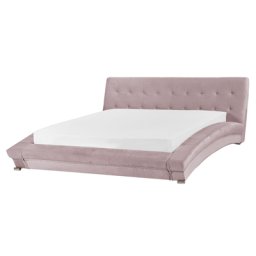 Polsterbett Rosa 160 x 200 cm Samtstoff Mit Lattenrost Geschwungene Formgebung Elegant Modern