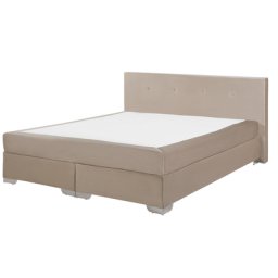 Boxspringbett Beige Samtstoff 160 x 200 cm Glamour