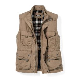 Walbusch Herren Multitaschen Weste einfarbig Beige