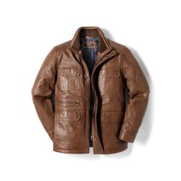 Walbusch Herren Lammnappa Langjacke einfarbig Cognac