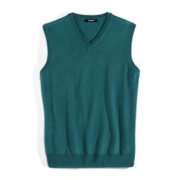 Walbusch Herren Merino Mix V Pullunder einfarbig Lagune