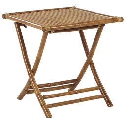 Garten Beistelltisch Heller Holzfarbton Bambusholz modern klappbar Balkon Terrasse