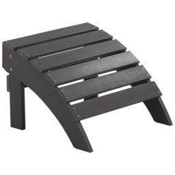 Fußhocker für Gartenstuhl Dunkelgrau Kunstholz Muskoka Adirondack Stil Balkon Terrasse Outdoor Garten Zubehör Möbel