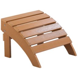 Fußhocker für Gartenstuhl heller Holzfarbton Kunstholz Muskoka Adirondack Stil Balkon Terrasse Outdoor Garten Zubehör Möbel