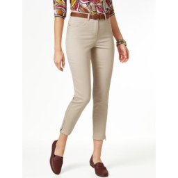 Walbusch Damen 7/8-Jeans Regular Fit Beige einfarbig atmungsaktiv elastisch flexibler Bund