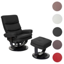 Relaxsessel HWC-C16, Fernsehsessel TV-Sessel Hocker mit Staufach, Kunstleder ~ Variantenangebot