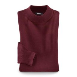 Walbusch Herren Merino Mix Stehbund Pullover einfarbig Bordeaux