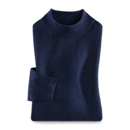 Walbusch Herren Merino Mix Stehbund Pullover einfarbig Königsblau
