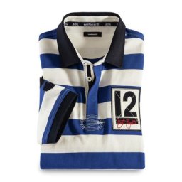 Walbusch Herren Poloshirts Blau gestreift