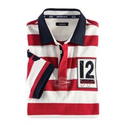 Walbusch Herren Polo-Hemd Rot gestreift