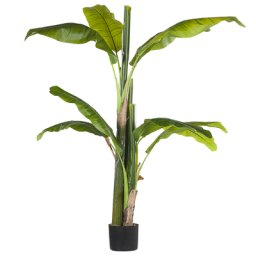 Kunstpflanze Grün und Schwarz Kunststoff 154 cm Bananenbaum Dekoration Wohnzimmer Indoor