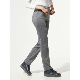Walbusch Damen Thermo Bügelfrei Baumwollhose einfarbig Anthrazit