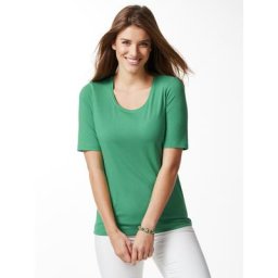Walbusch Damen Viskose Shirt einfarbig Grasgrün