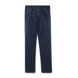 Walbusch Herren Bundfalten-Hose Comfort Fit Blau einfarbig elastisch flexibler Bund