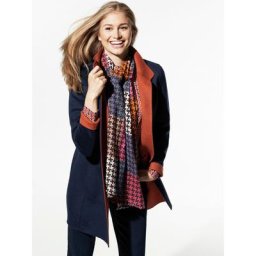 Walbusch Damen Double Face Wolljacke mehrfarbig Zimt/Marine