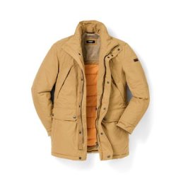 Walbusch Herren Parka-Jacke Aquastop Thermo normale Größen Braun einfarbig atmungsaktiv wasserdicht wärmend winddicht