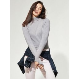 Walbusch Damen Rollkragen-Pulli normale Größen Grau einfarbig