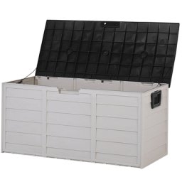 Auflagenbox Beige / Schwarz Kunststoff 112 x 50 cm für Garten für Terrasse für Outdoor