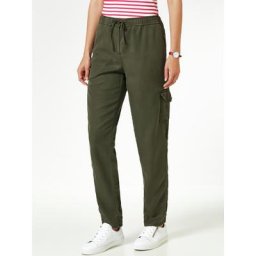 Walbusch Damen Lyocell Cargohose einfarbig Khaki