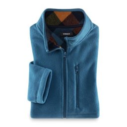 Walbusch Herren Huskyfleece Jacke einfarbig Lagune