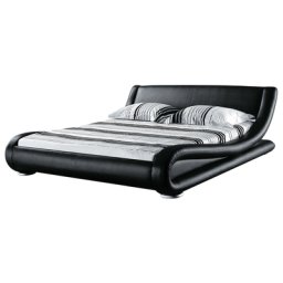 Wasserbett Schwarz 180x200 cm Kunstleder Glamour