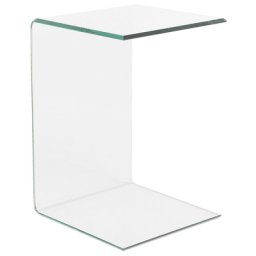 Beistelltisch Transparent 40 x 61 cm Sicherheitsglas Leicht transportierbar Multifunktional Rechteckig Minimalistisch Skandinavisch Stil