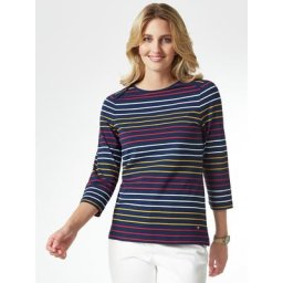 Walbusch Damen Ringel-Shirt Blau gestreift