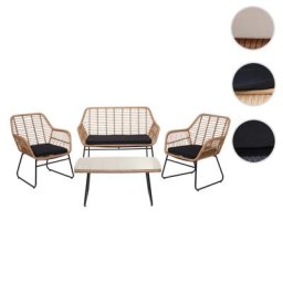 Polyrattan Garnitur HWC-G17a, Garten Sofa Set Sitzgruppe Stuhl, Seil ~ Variantenangebot