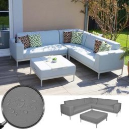 Alu-Garten-Garnitur HWC-C47, Sofa, Outdoor Stoff/Textil ~ Variantenangebot