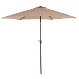 Sonnenschirm Sandbeige Polyester u. Aluminium sechseckig ⌀ 270 cm mit Kurbel verstellbarer Neigungswinkel Terrasse Balkon Garten Outdoor