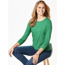 Walbusch Damen Viskose Shirt Langarm einfarbig Grasgrün
