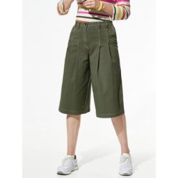 Walbusch Damen Denim Hosenrock einfarbig Khaki