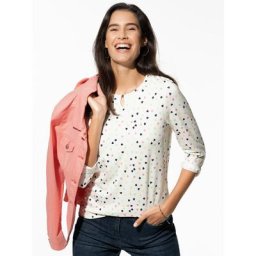 Walbusch Damen Viskoseshirt Frühlingsliebe gemustert Herzprint Weiß