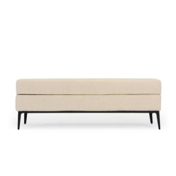 Sitzbank mit Stauraum RIVAL - Sitzbank mit Stauraum, Beige & schwarzes Metall, B140