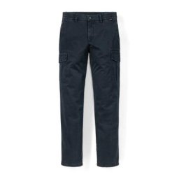 Walbusch Herren Cargo Regular Fit Blau einfarbig flexibler Bund