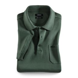 Walbusch Herren Poloshirts Pima-Cotton Supima-Baumwolle Grün einfarbig