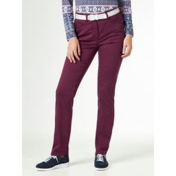 Walbusch Damen Jeans-Hose Regular Fit Rot einfarbig atmungsaktiv elastisch flexibler Bund