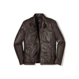 Walbusch Herren Biker-Jacke normale Größen Braun einfarbig
