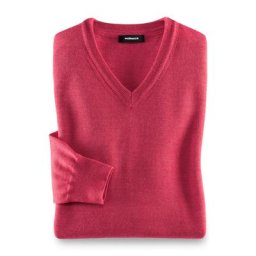 Walbusch Herren Pulli Rot einfarbig