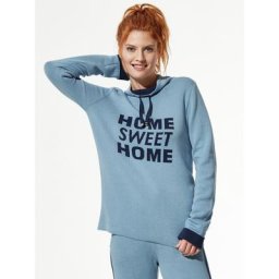 Walbusch Damen Doubleface Pullover Home einfarbig Skyblue
