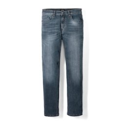 Walbusch Herren Jeans Hose Regular Fit Blau einfarbig elastisch flexibler Bund