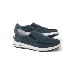 Walbusch Herren Active Air Leder Slipper einfarbig Blau