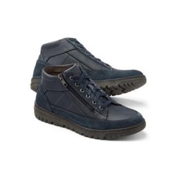 Walbusch Herren Thermo Kalbleder Sneaker High Top einfarbig Blau