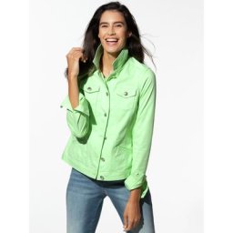 Walbusch Damen Powerstretch Jeansjacke einfarbig Lindgrün
