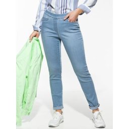 Walbusch Damen Yoga Schlupfjeans einfarbig Bleached