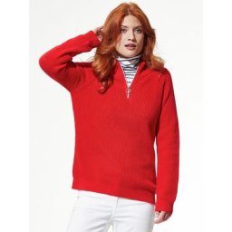 Walbusch Damen Troyer Pullover Segeltörn einfarbig Karminrot