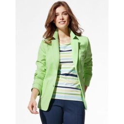 Walbusch Damen Komfortblazer Softcotton einfarbig Lindgrün